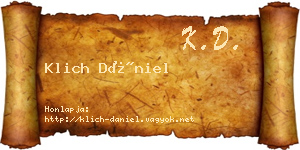 Klich Dániel névjegykártya